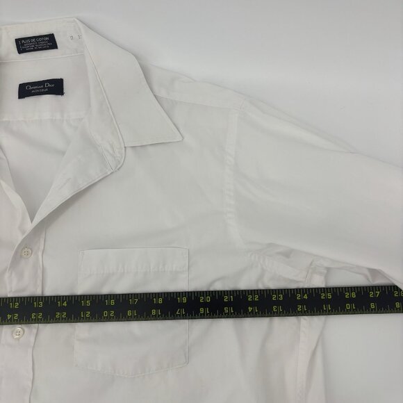 Christian Dior Monsieur Dress Shirt Mens Size 33- 17 White Long Sleeve Button Up - Picture 10 of 10